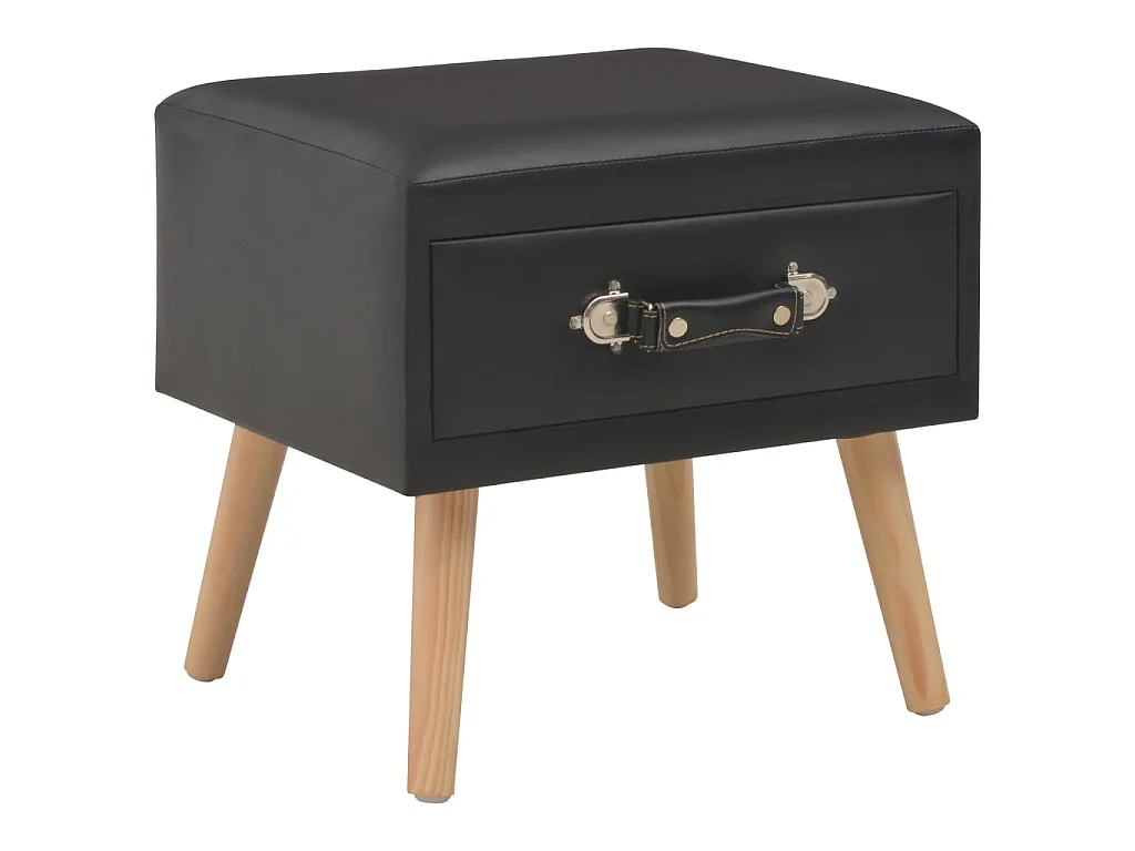 Lot de 2 Tables de chevet Noir 40x35x40 cm Similicuir GHR97667