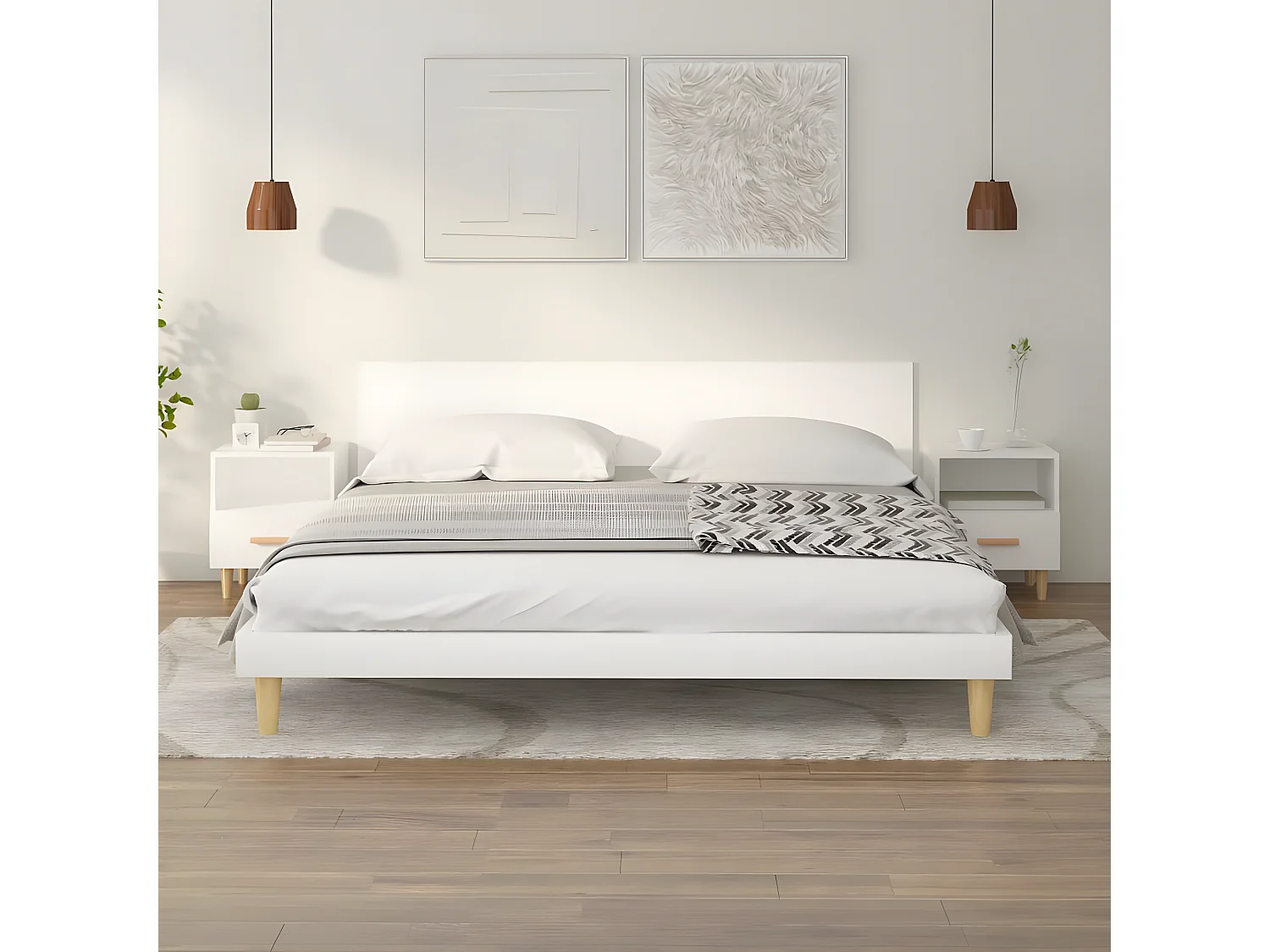 Nachtkastjes 2 st 40x35x47 cm wit NL29623