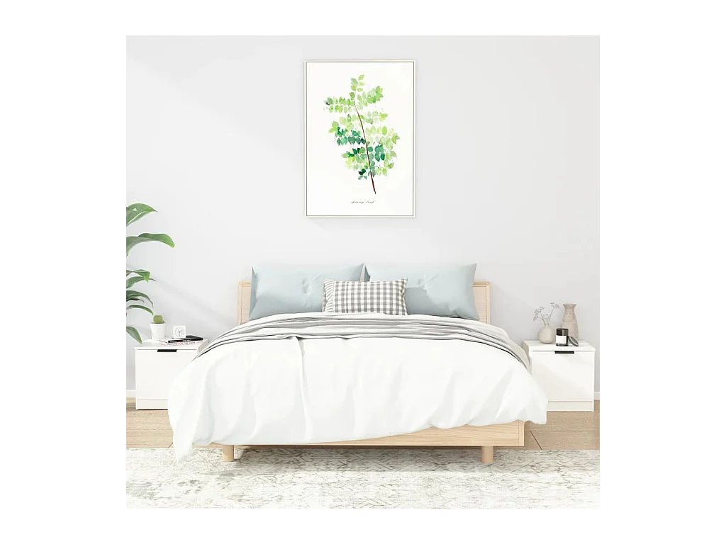 Lot de 2 Tables de chevet Blanc 40x39x40 cm GHR93817