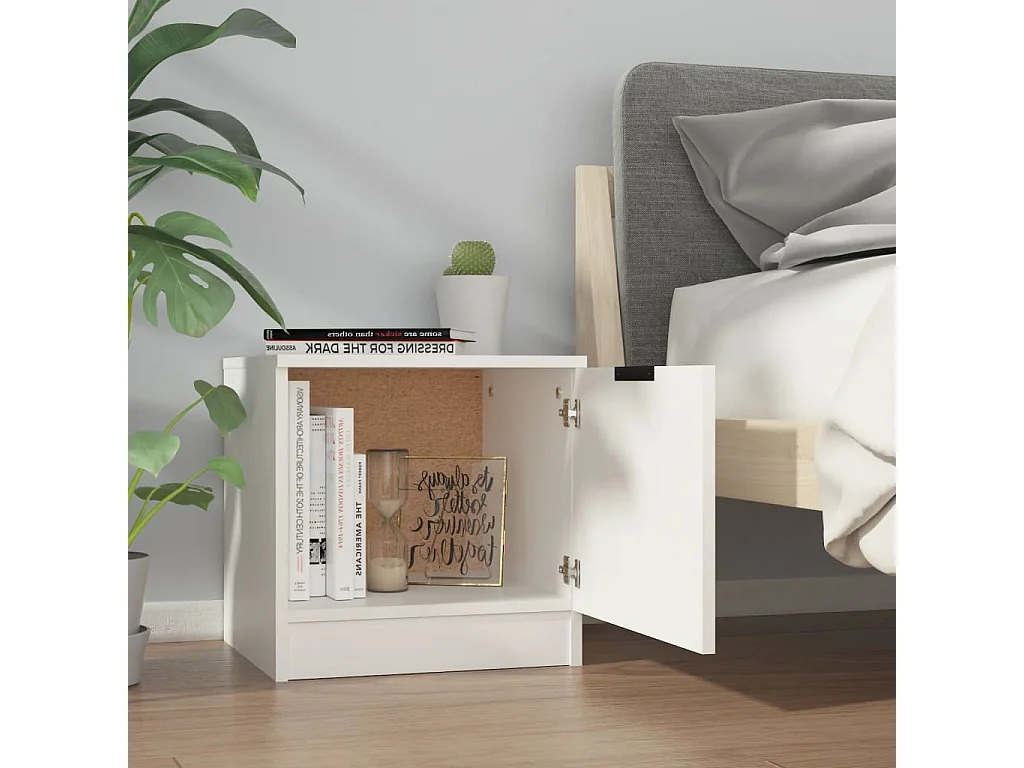 Lot de 2 Tables de chevet Blanc 40x39x40 cm GHR93817