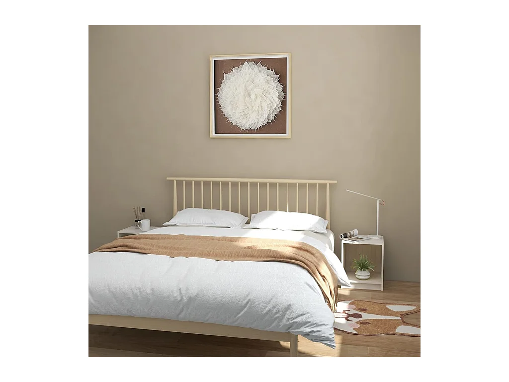 Lote de 2 Mesitas de noche madera de pino blanco 35,5x33,5x41,5 cm ES15144