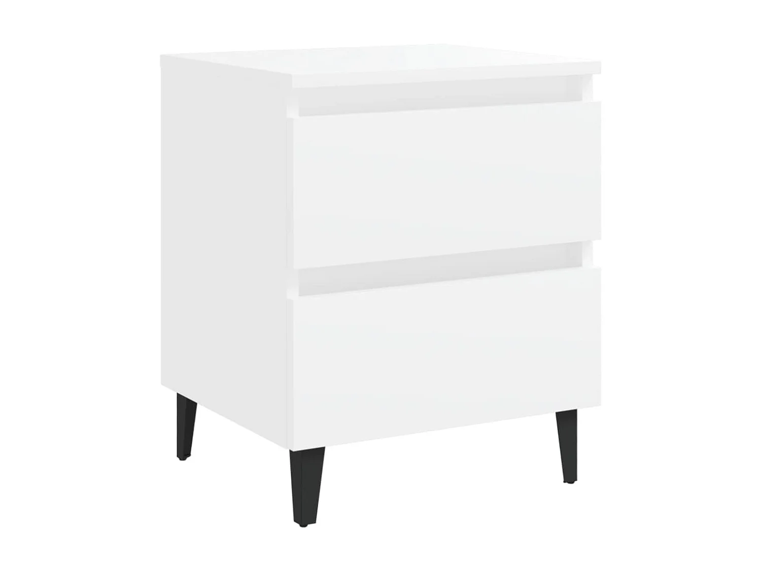 Lot de 2 Tables de chevet Blanc 40x35x50 cm Aggloméré GHR30494