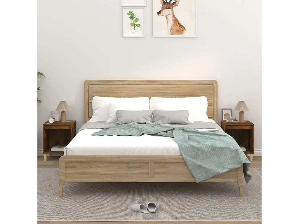 Mesas de cabeceira 2 pcs 40x35x50 cm cor carvalho fumado PT55589