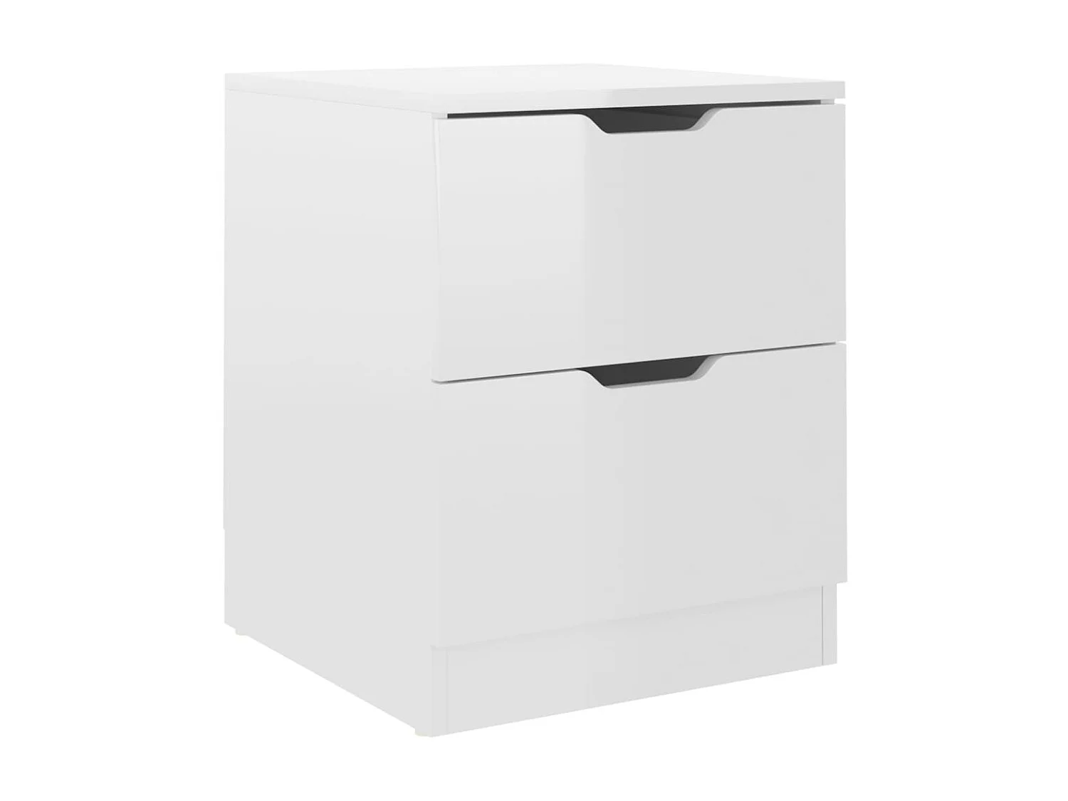 Lot de 2 Tables de chevet Blanc brillant 40x40x50 cm Aggloméré GHR60894