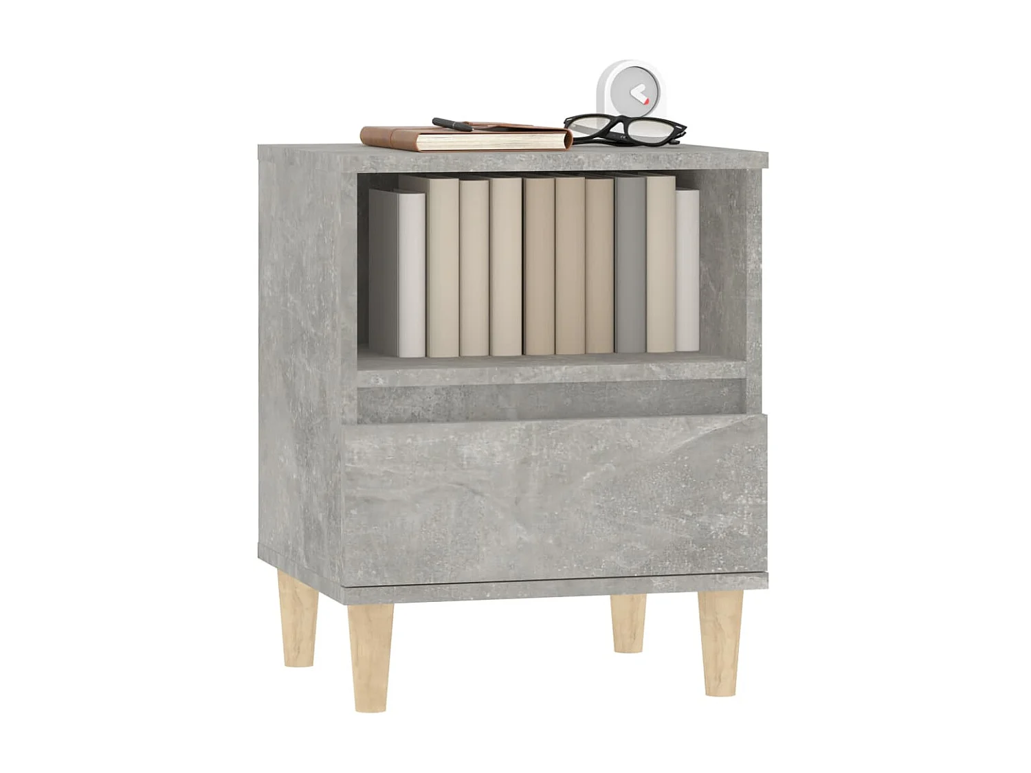 Lot de 2 Tables de chevet Gris béton 40x35x50 cm GHR97896