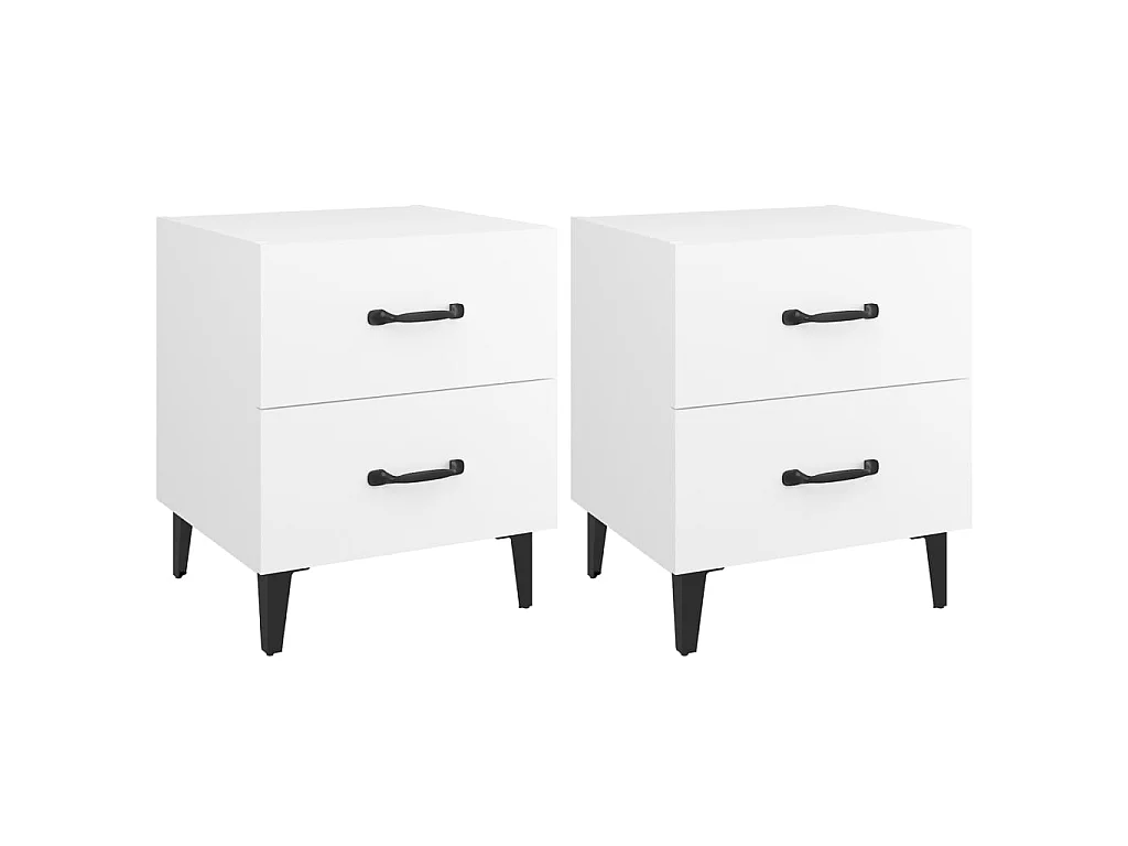 Lot de 2 Tables de chevet Blanc 40x35x47,5 cm GHR92660