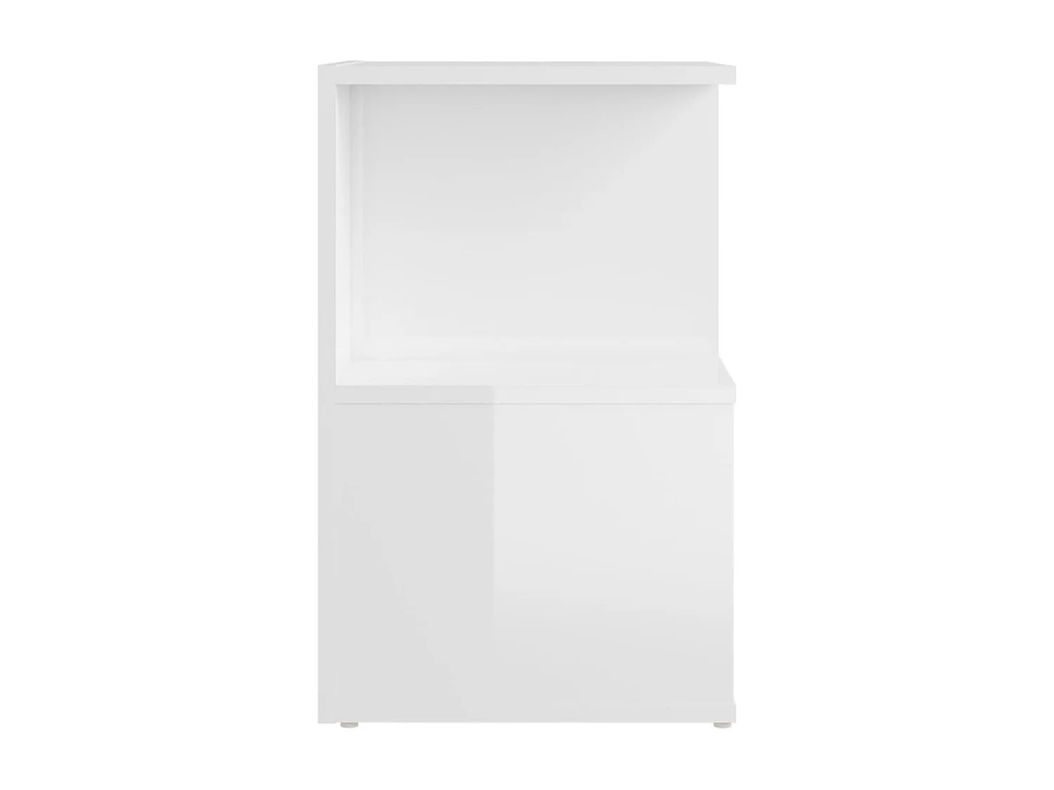 Lot de 2 Tables de chevet Blanc brillant 35x35x55 cm Aggloméré GHR66741