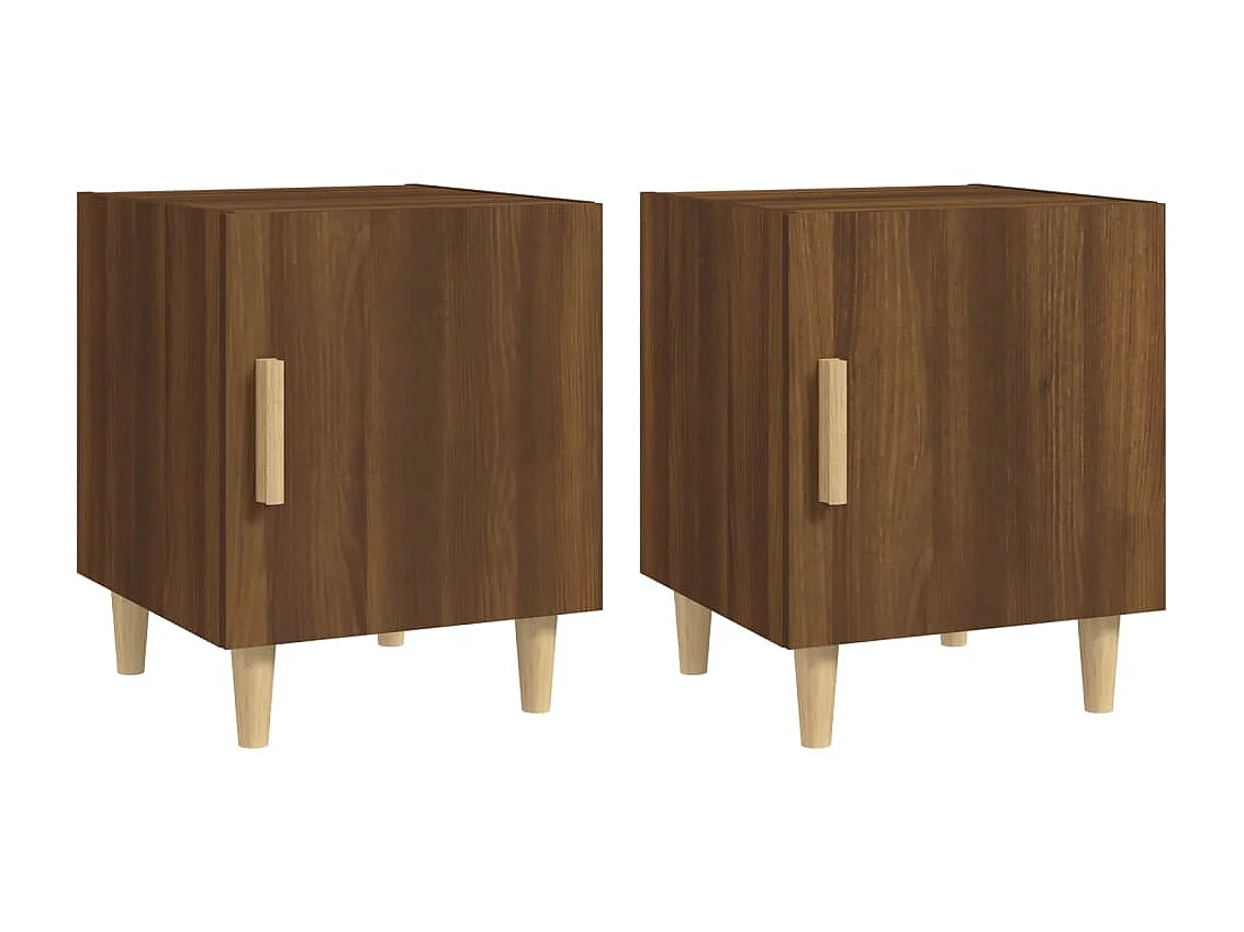 Lot de 2 Tables de chevet Chêne marron Bois d'ingénierie GHR31838