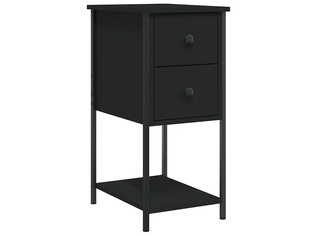 Table de chevet noir 32x42x70 cm bois d’ingénierie GHR92413