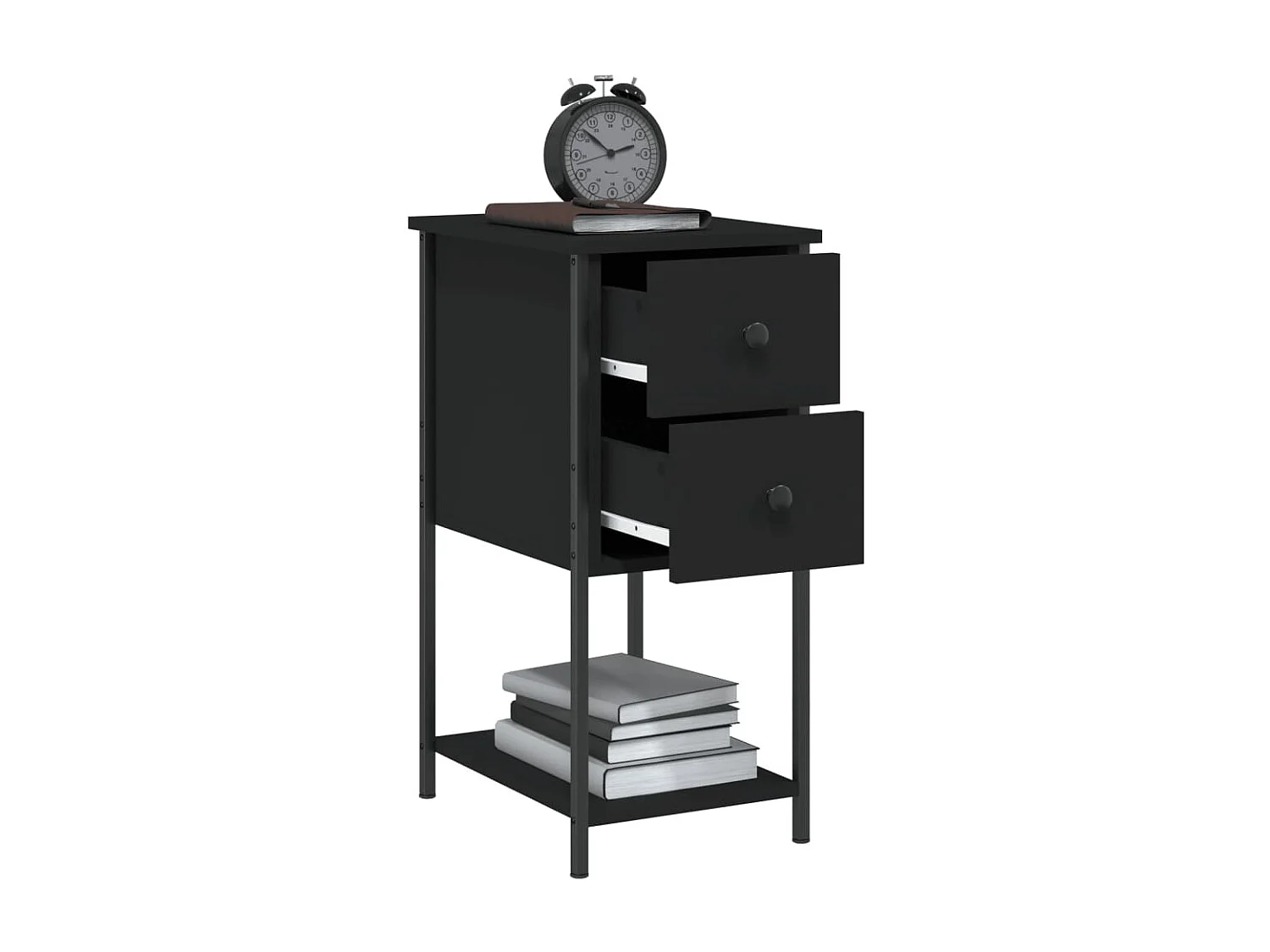 Table de chevet noir 32x42x70 cm bois d’ingénierie GHR92413