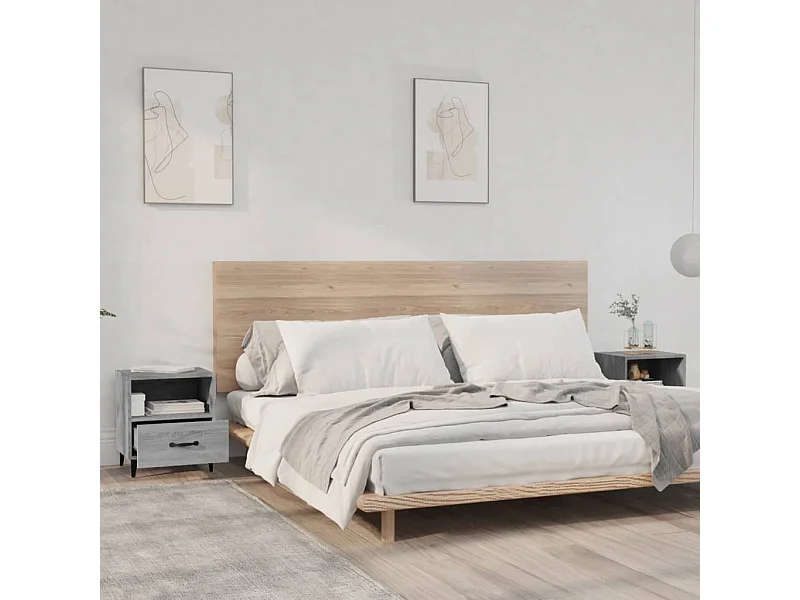 Lot de 2 Tables de chevet Sonoma gris Bois d'ingénierie GHR55887