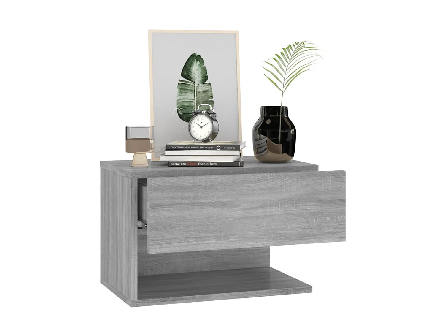 Lot de 2 Tables de chevet murales Sonoma gris GHR58025