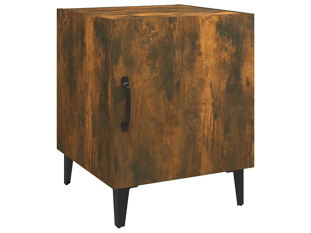 Lote de 2 Mesitas de noche madera contrachapada color roble ahumado ES55007