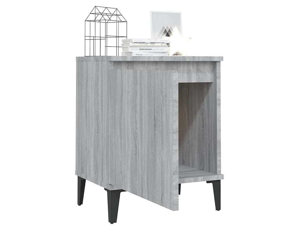 Lot de 2 Tables de chevet pieds en métal Sonoma gris 40x30x50 cm GHR47992