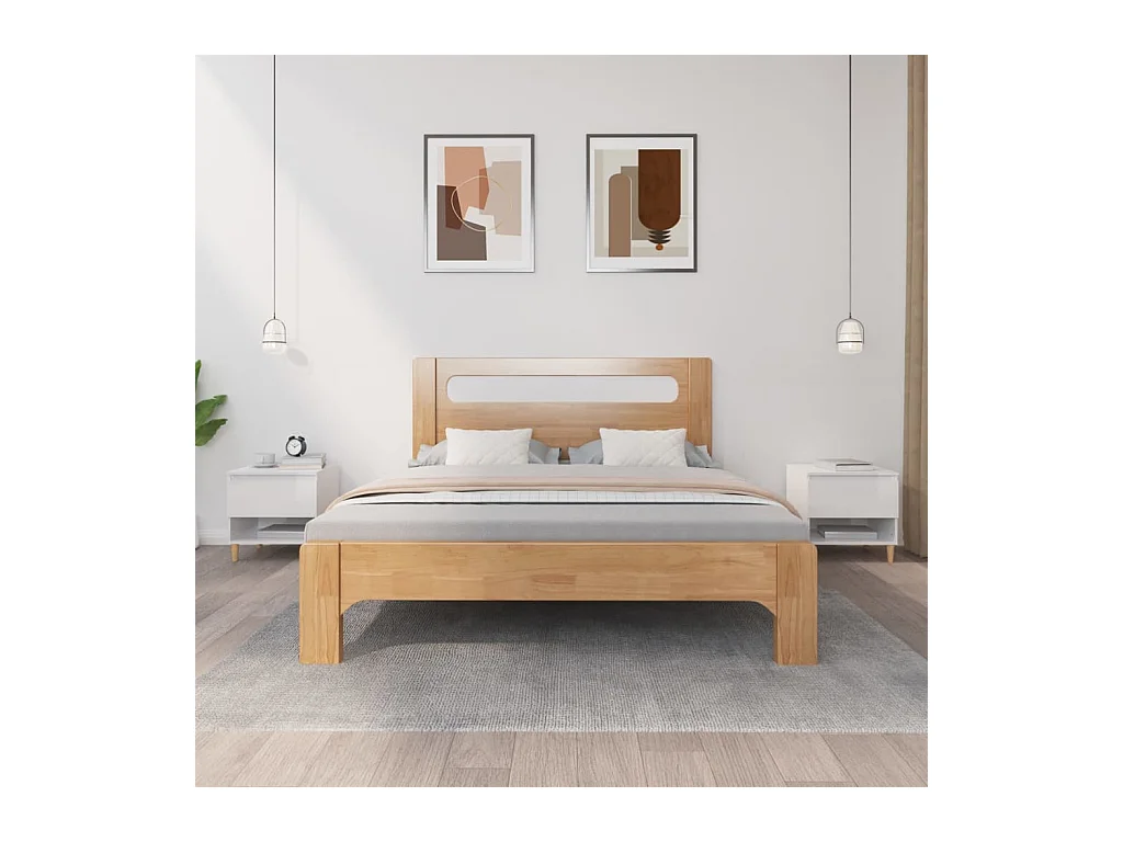 Lot de 2 Tables de chevet Blanc brillant 50x46x50 cm GHR27458