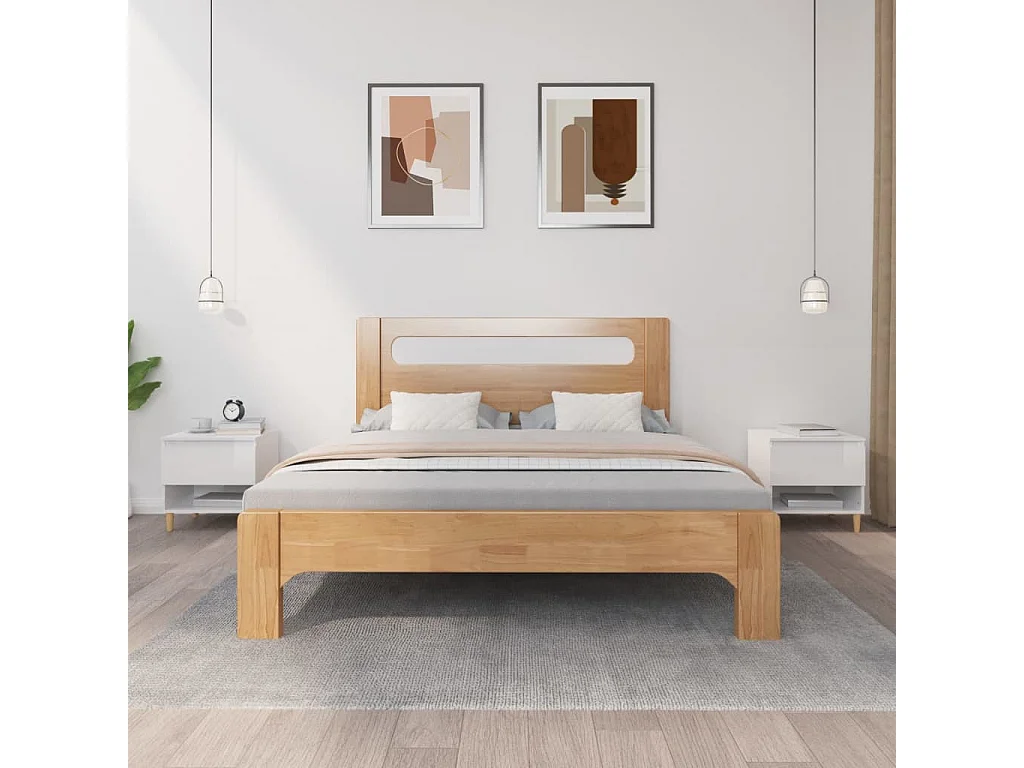 Lot de 2 Tables de chevet Blanc brillant 50x46x50 cm GHR27458