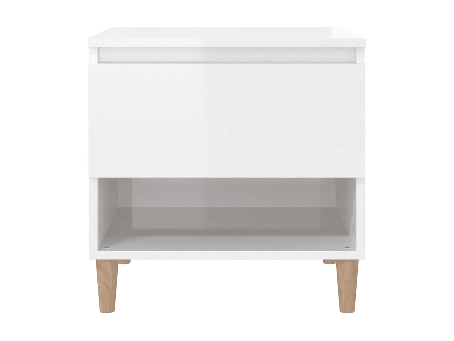 Lot de 2 Tables de chevet Blanc brillant 50x46x50 cm GHR27458