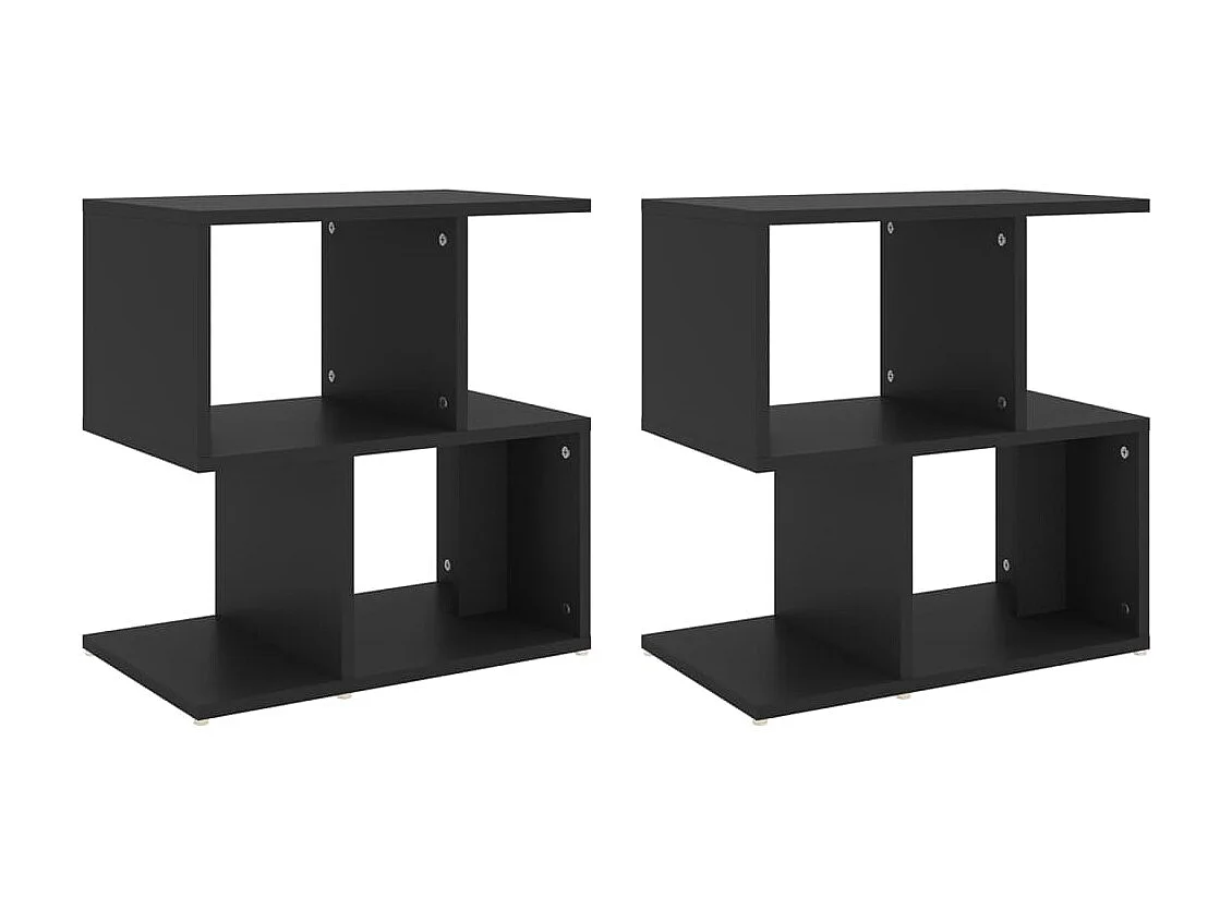 Mesas de cabeceira 2 pcs 50x30x51,5 cm derivados madeira preto PT69597