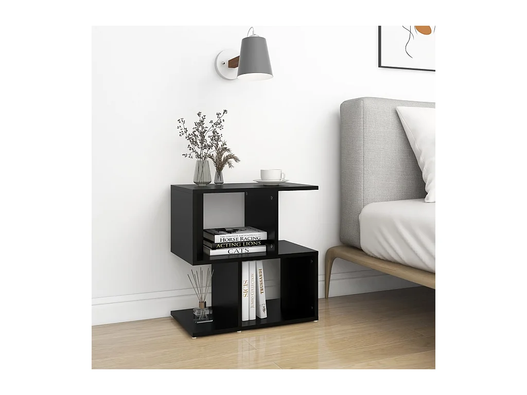 Lot de 2 Tables de chevet Noir 50x30x51,5 cm Aggloméré GHR31579