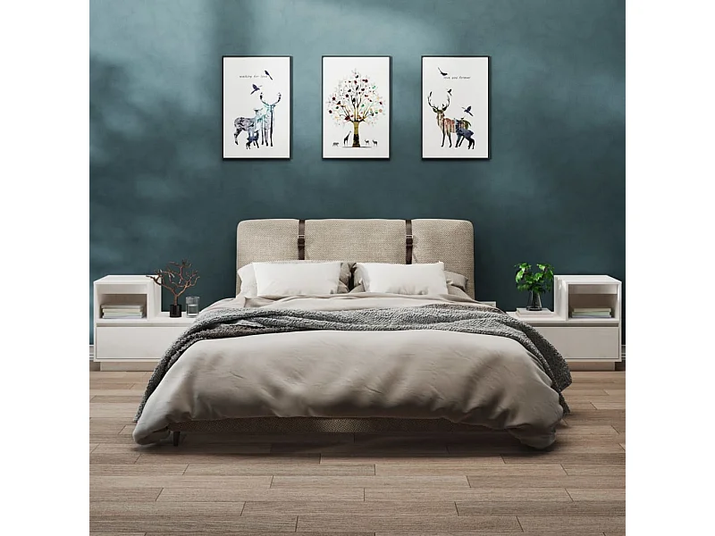 Mesas de cabeceira 2 pcs 60x34x51 cm pinho maciço branco PT81231