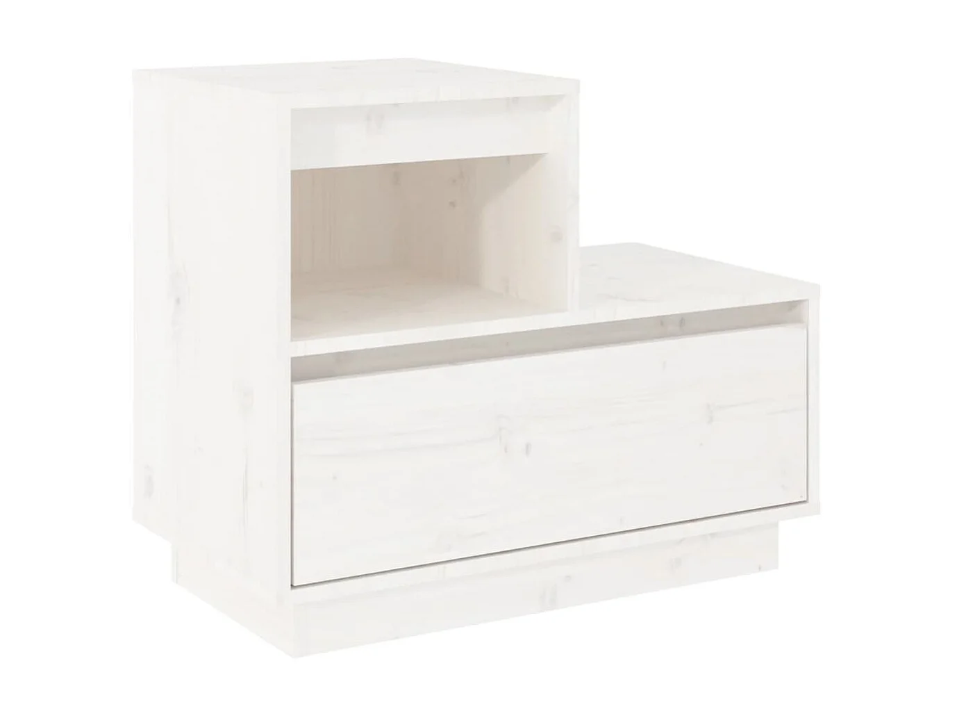 Lot de 2 Tables de chevet Blanc 60x34x51 cm Bois de pin solide GHR58525