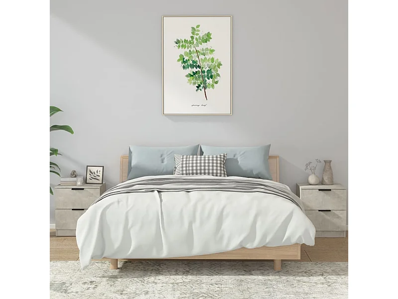 Lot de 2 Tables de chevet Gris béton Bois d'ingénierie GHR36658