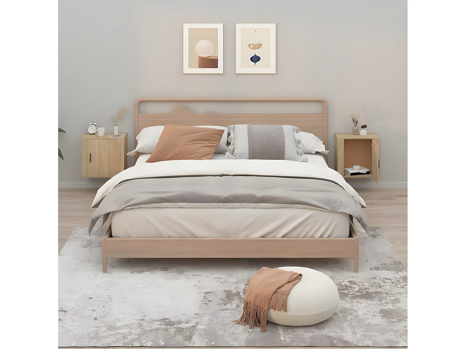 Mesas de cabeceira parede 2 pcs 50x30x47 cm cor carvalho sonoma PT16043