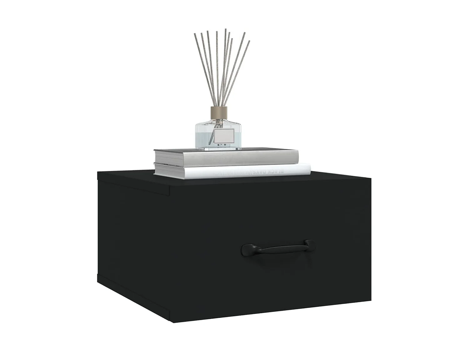 Lot de 2 Tables de chevet murales Noir 35x35x20 cm GHR34470