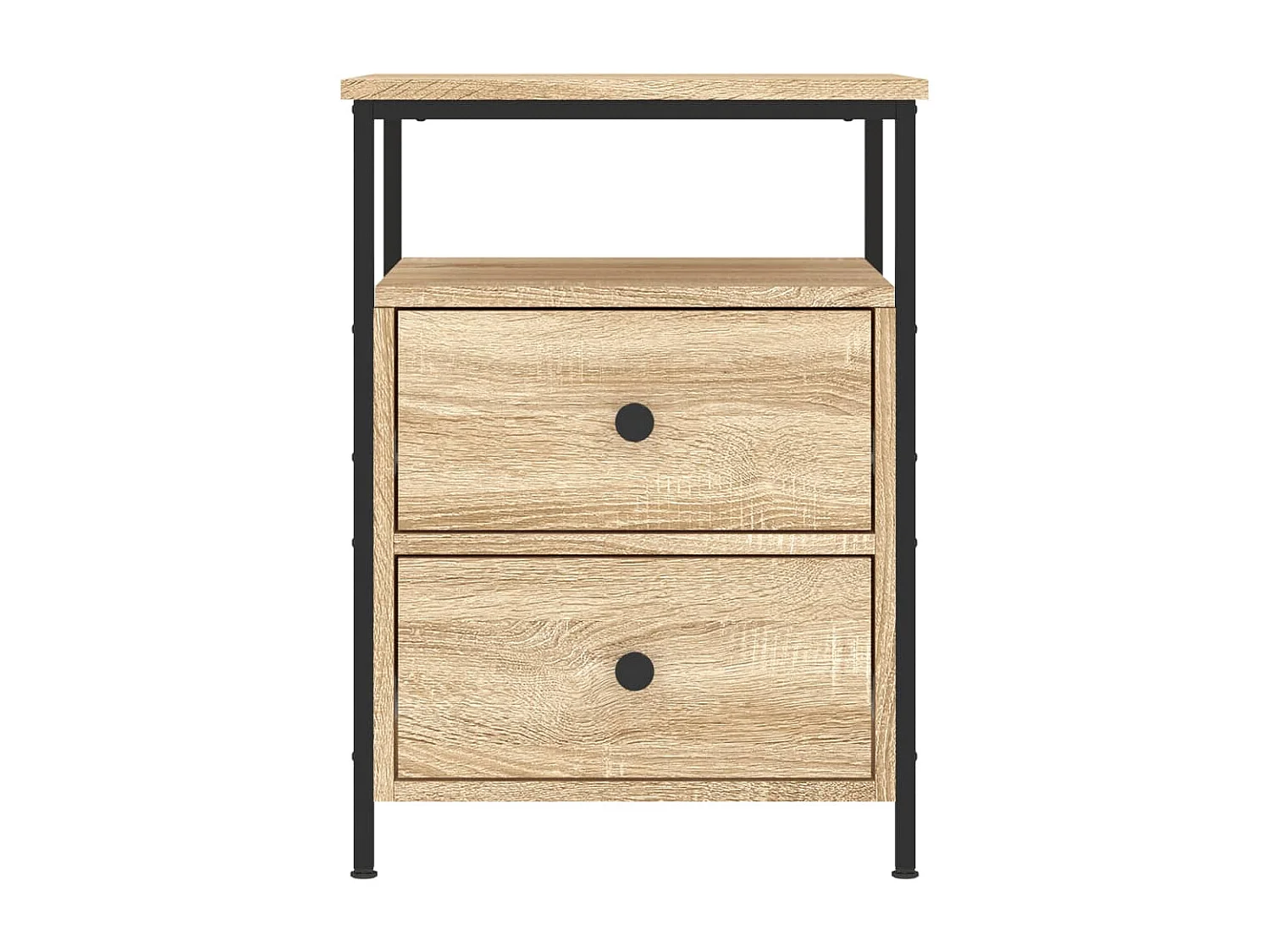 Mesita de noche madera de ingeniería roble Sonoma 44x45x60 cm ES71259