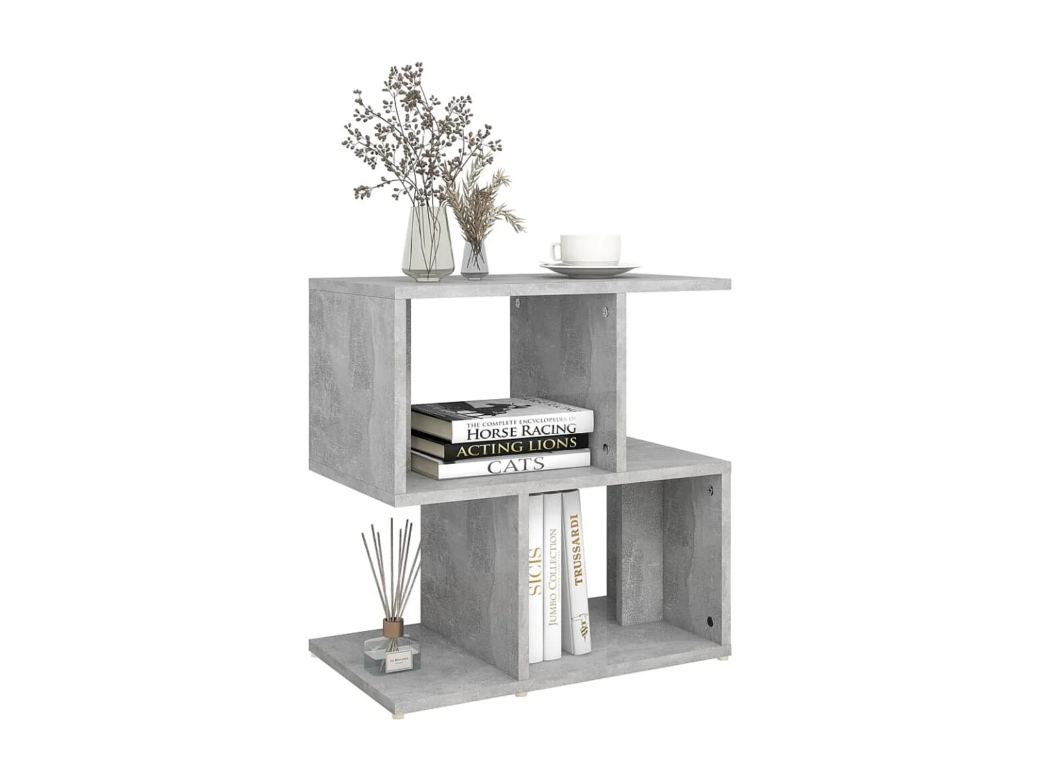 Lot de 2 Tables de chevet Gris béton 50x30x51,5 cm Aggloméré GHR59585