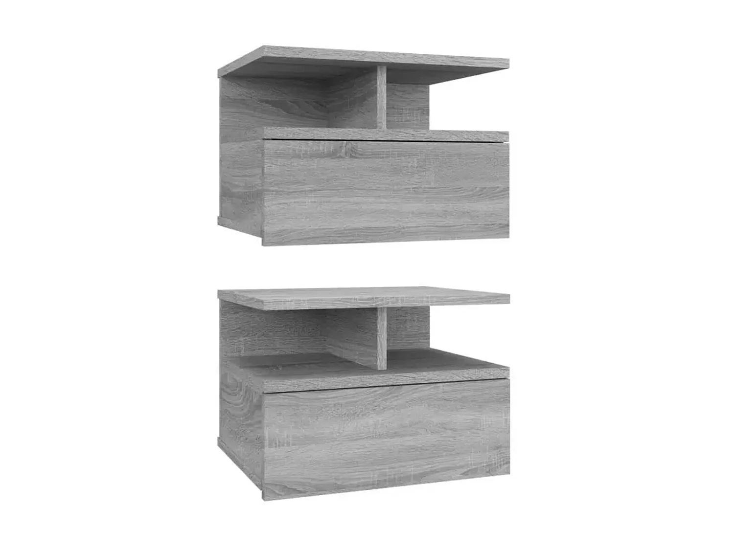 Lot de 2 Tables de chevet flottantes Sonoma gris 40x31x27 cm GHR91851