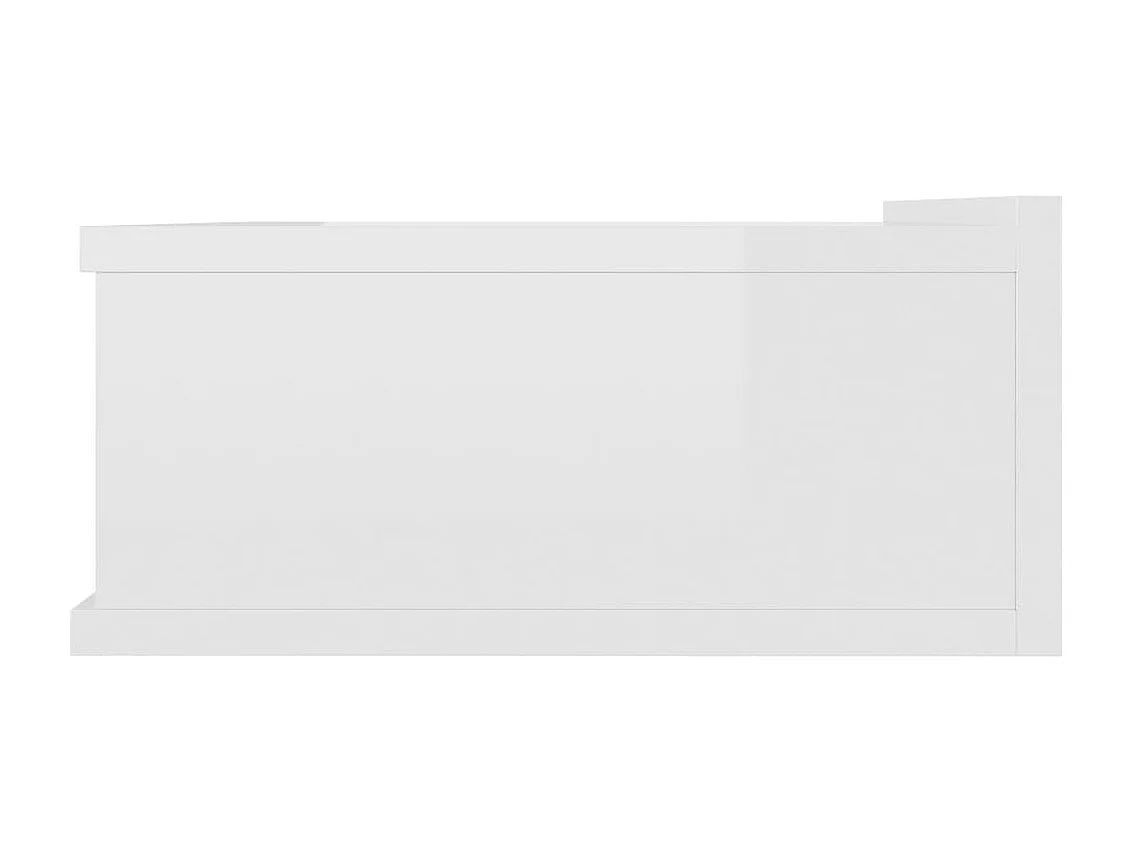 Lot de 2 Tables de chevet flottantes Blanc brillant 40x30x15 cm GHR31858