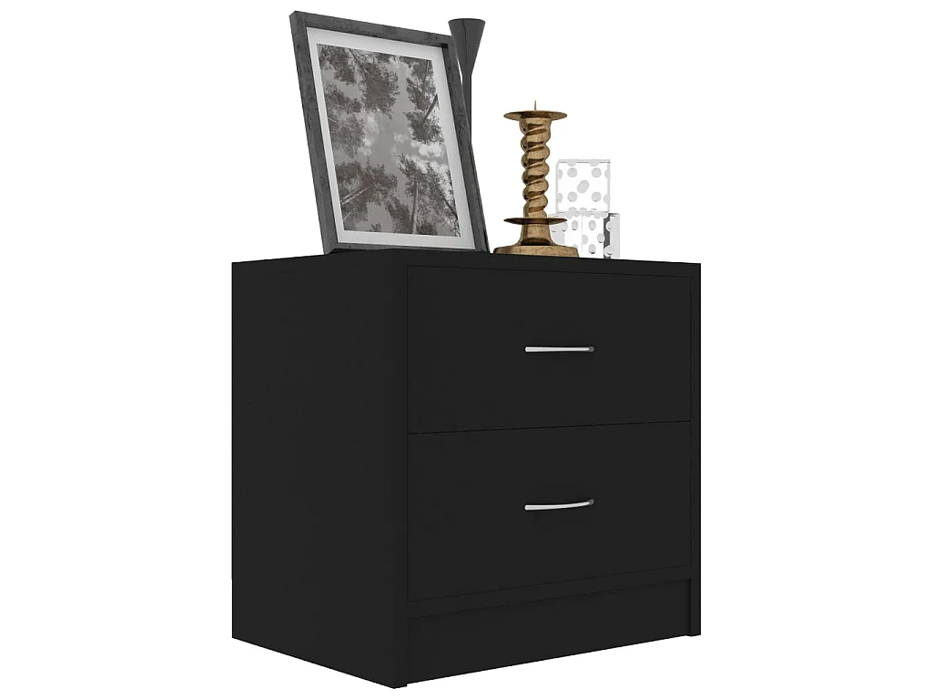 Lot de 2 Tables de chevet Noir 40 x 30 x 40 cm Aggloméré GHR59789