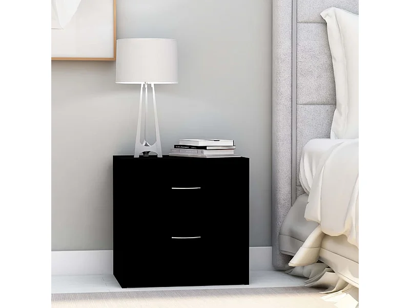 Nachtkastjes 2 st 40x30x40 cm bewerkt hout zwart NL88494