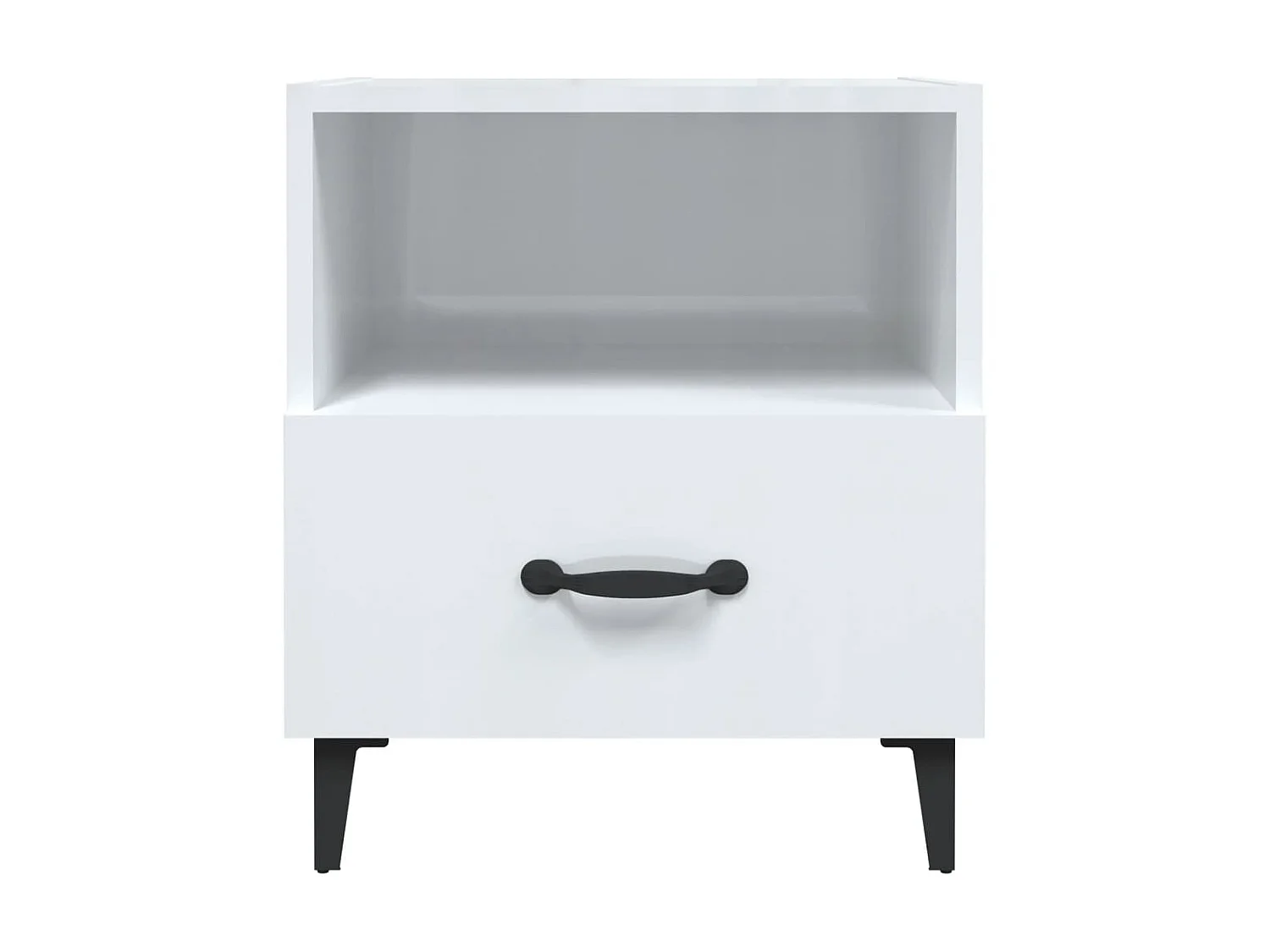 Lot de 2 Tables de chevet Blanc brillant Bois d'ingénierie GHR35897