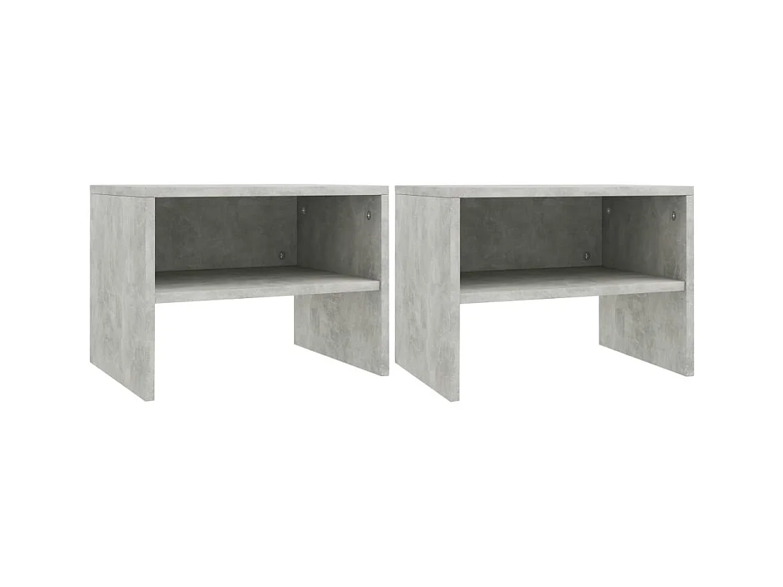 Lot de 2 Tables de chevet Gris béton 40 x 30 x 30 cm Aggloméré GHR70156