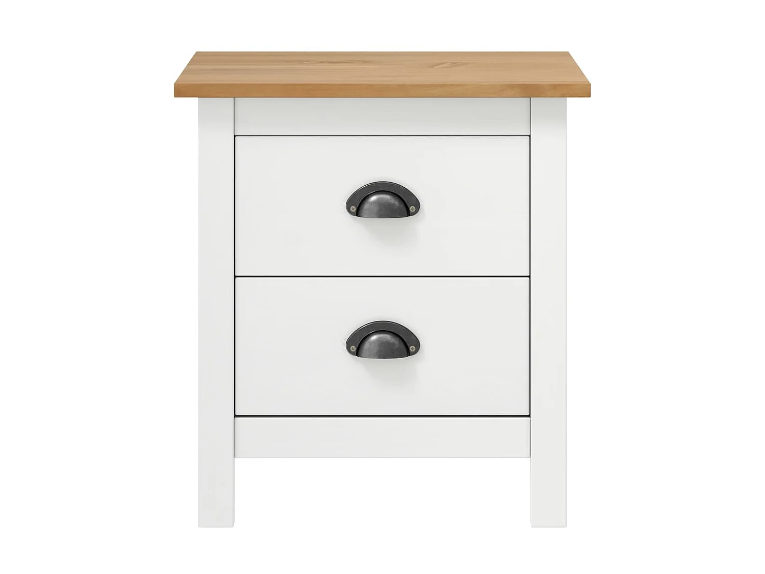 Table de chevet Hill Blanc 46x35x49,5 cm Bois de pin solide GHR80231