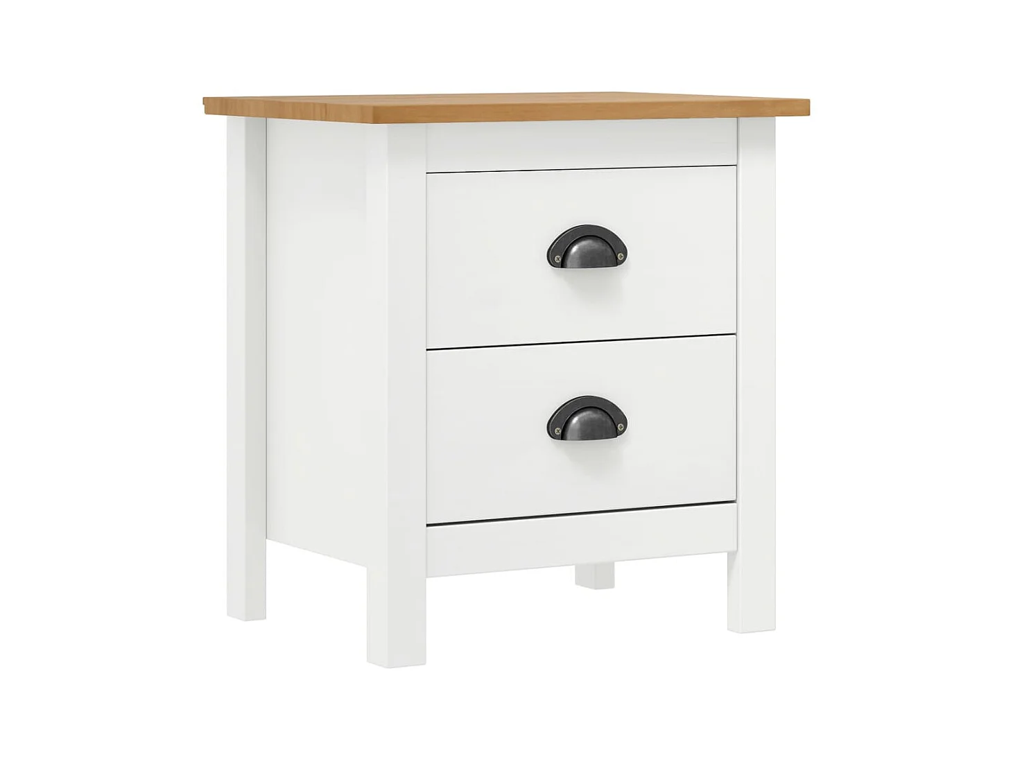 Table de chevet Hill Blanc 46x35x49,5 cm Bois de pin solide GHR80231