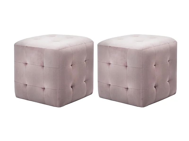 Nachtkastjes 2 st 30x30x30 cm fluweel roze NL58862