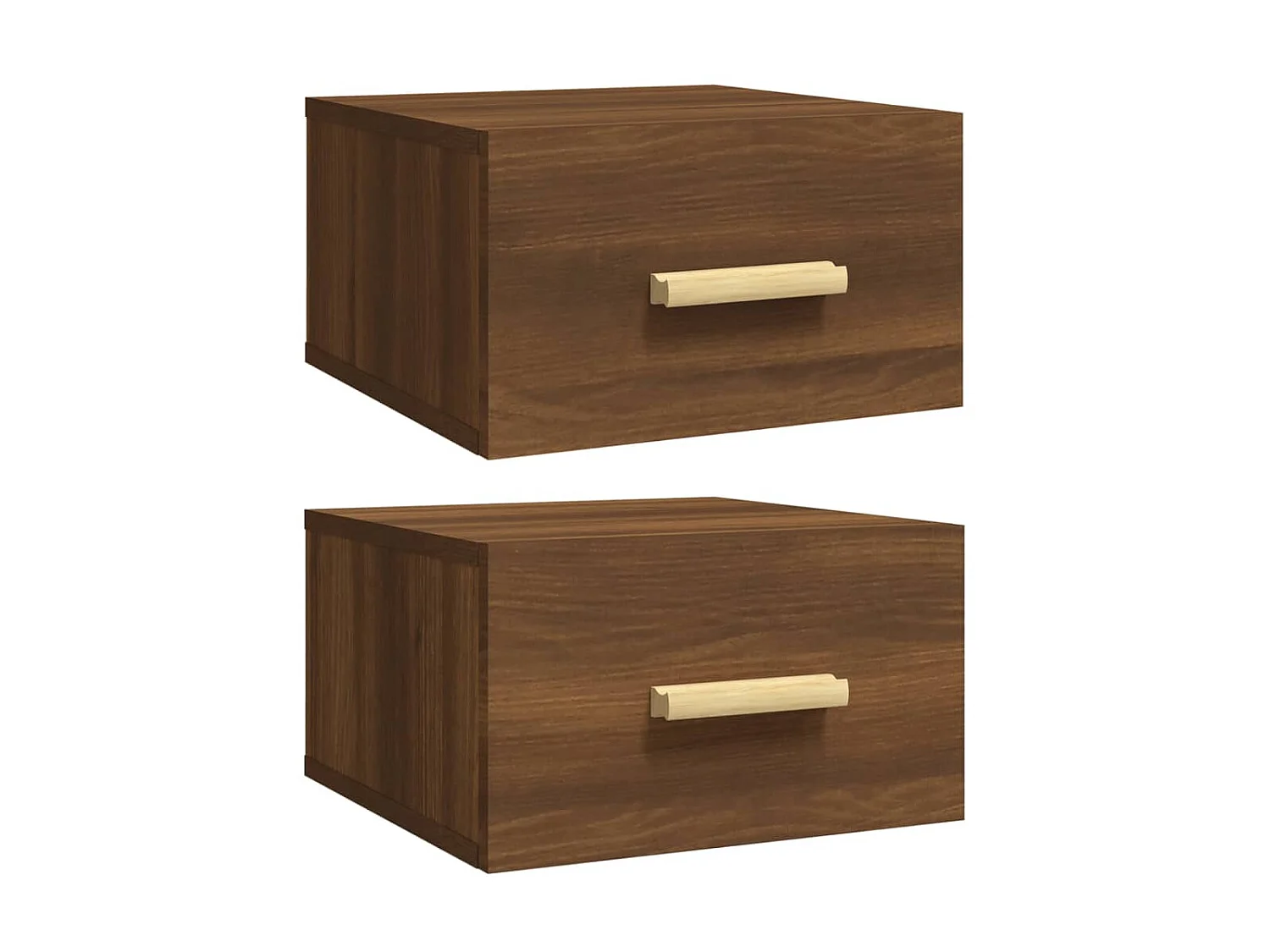 Nachtkastjes 2 st wandgemonteerd 35x35x20 cm bruin eikenkleur NL95629