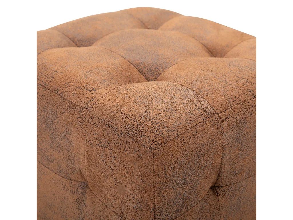 Lot de 2 Tables de chevet Marron 30x30x30 cm Similicuir daim GHR74503