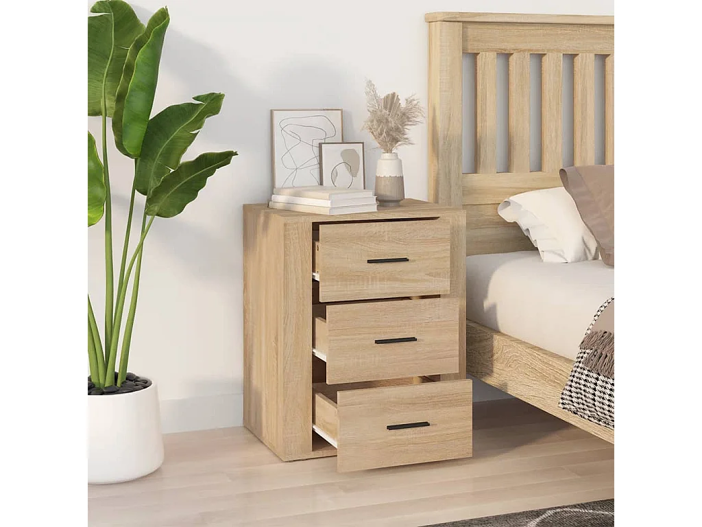 Table de chevet Chêne sonoma 50x36x60 cm Bois d'ingénierie GHR39620