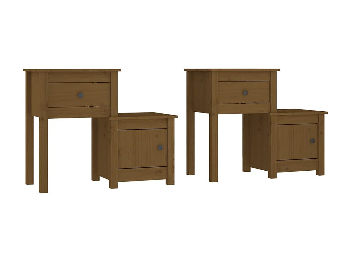 Mesas de cabeceira 2 pcs 79,5x38x65,5 cm pinho castanho mel PT63550