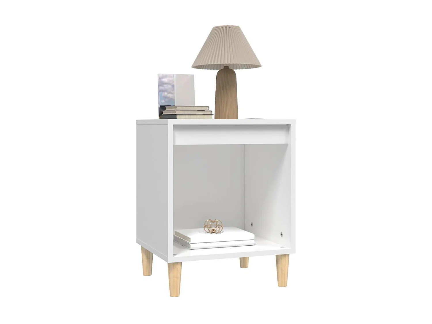 Lote de 2 Mesitas de noche color blanco 40x35x50 cm ES50247