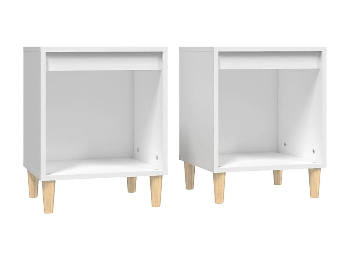 Lot de 2 Tables de chevet Blanc 40x35x50 cm GHR88595