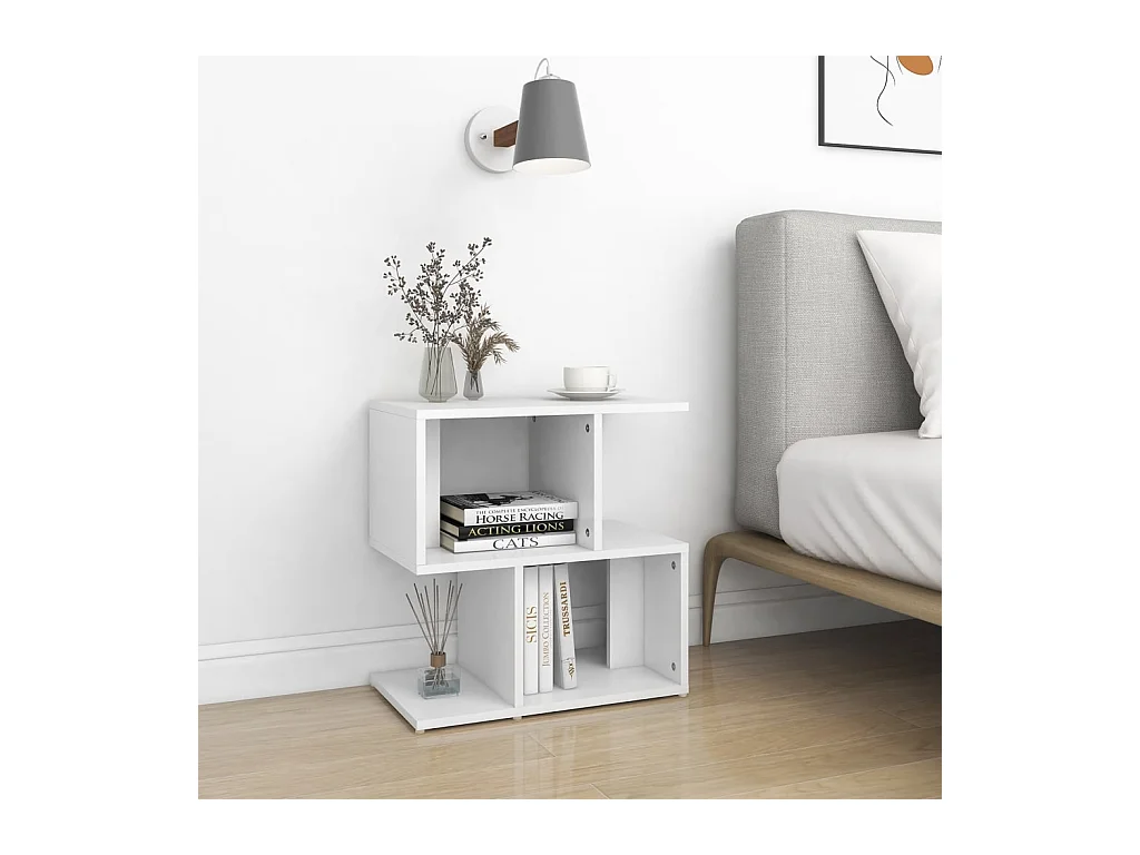 Lot de 2 Tables de chevet Blanc 50x30x51,5 cm Aggloméré GHR80294