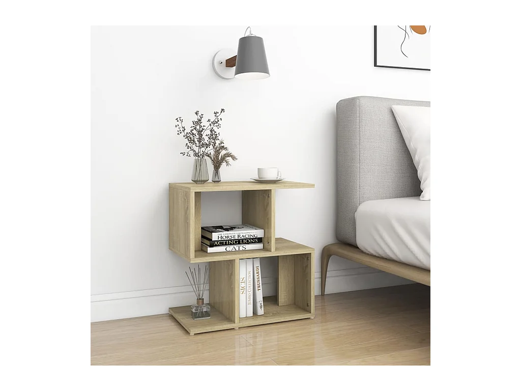 Lot de 2 Tables de chevet Chêne sonoma 50x30x51,5 cm Aggloméré GHR58486