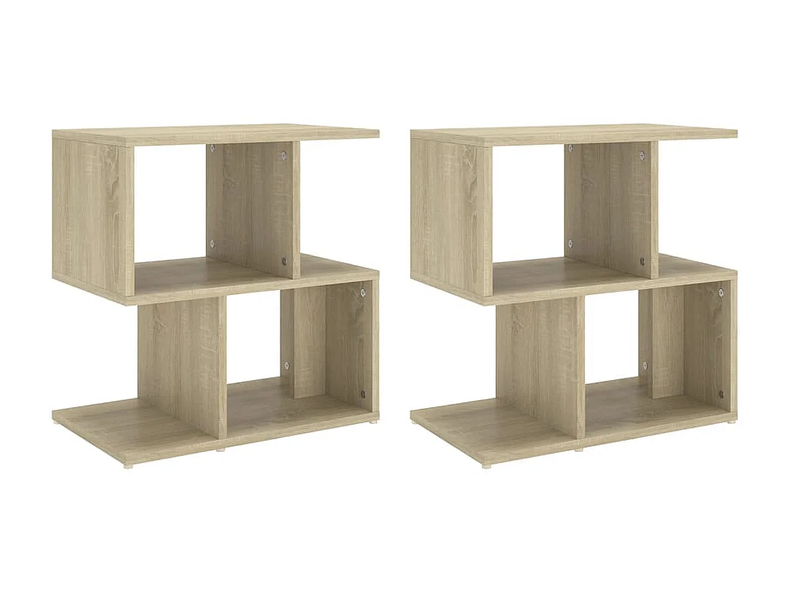 Lot de 2 Tables de chevet Chêne sonoma 50x30x51,5 cm Aggloméré GHR58486