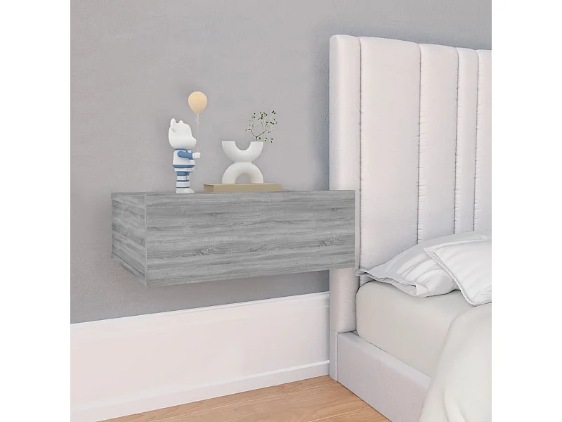 Lot de 2 Tables de chevet flottantes Sonoma gris 40x30x15 cm GHR28662