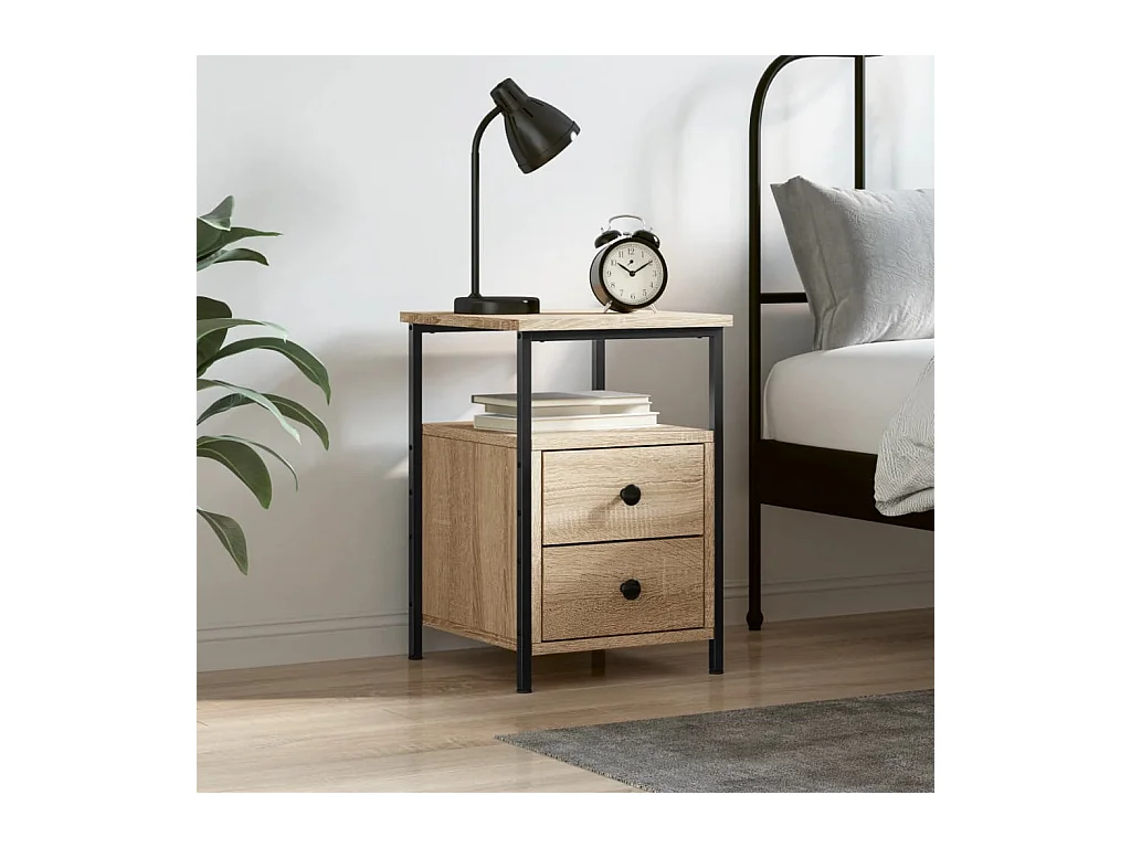 Table de chevet chêne sonoma 34x35,5x50 cm bois d'ingénierie GHR48632